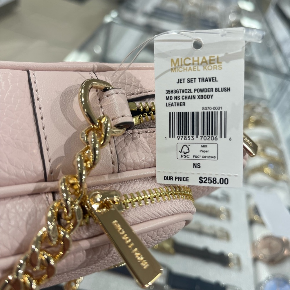 MICHAEL KORS Jet Set TRVL Md Leather NS Chain Crossbody XBODY 
Powder Blush 
NWT - Picture 9 of 16
